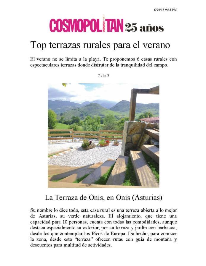 La Terraza De Onis Hébergement de vacances